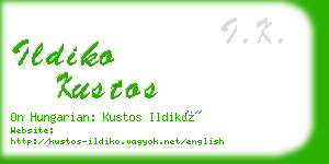 ildiko kustos business card